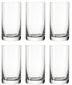 LEONARDO 039612 Easy+ Wasser Becher Medium, Glas, 240ml, H 12cm, klar (6 Stück)
