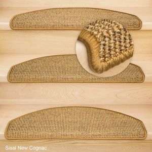 Stufenmatten Sisal New Halbrund Cognac 15 Stück