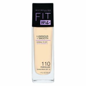 Maybelline Fit Me! Luminous + Smooth Foundation Flüssiges Make Up für eine einheitliche und aufgehellte Gesichtshaut 110 Porcelain 30 ml