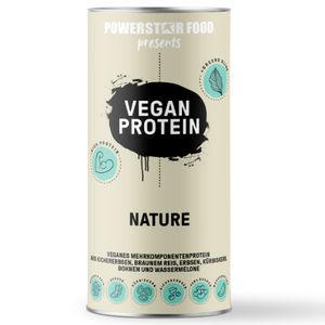 Powerstar VEGAN PROTEIN POWDER 500 g | Ohne Soja | Mehrkomponenten Protein-Pulver mit 10 Superfoods | Ideal zum Muskelaufbau | Nature