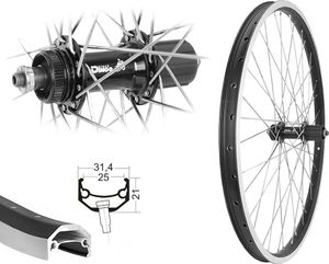 Bärwinkels 26 Zoll Hinterrad V-Brake Disc 8-10fach Schwerlast bis 180kg verstärkt silber 26" Centerlock