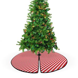 ABAKUHAUS Zuckerstange Weihnachtsbaum Rock und Schürze Diagonal Red Lines, Weihnachtsdeko 135 cm aus Stoff Weihnachtsbaumschmuck, rot-Weiss