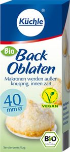 Küchle runde Back OblatenVegan 40mm 23g pro Packung im 1er Pack Esspapier zum Backen von Makronen & Lebkuchen