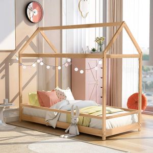 Montessori Kinderbett Hausbett aus Holz 70x140cm Cott
