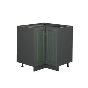 Vicco Eckschrank Fame-Line, 80.5 cm ohne Arbeitsplatte, Grün-Gold Landhaus/Anthrazit