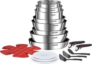 Tefal Tefal Ingenio Emotion ON Pfannenset - 20-teilig - Für alle Wärmequellen geeignet - Pfannenset Induktion - Edelstahl - PFOA frei