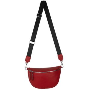 Bauchtasche XL Umhängetasche Crossbody-Bag Hüfttasche Kunstleder Italy-Design RED