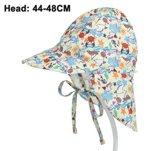 Baby- und Kleinkindkrempen-Sonnenschutzhut Sonnenschutz für Kopf, Hals, Augen， Atmungsaktiver Mesh-Baby-Sonnenhut im Freien(44-48 cm, Krabbe)