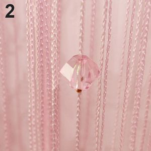 1x2m String Vorhang Perlen Tafel Zimmer Fenster Dekor DIY Quasten -Trenner Drape-Rosa