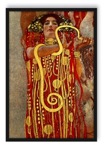 Gustav Klimt - Hygieia Poster im Bilderrahmen / Format: 80x60cm / Kunstdruck gerahmt