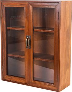 Regale,Schrank,Stauraumschrank Stauraumregal Haushalt Holz Vintage Schaukasten Doppeltür Staubgeschützt Wandregale Badezimmerschranke