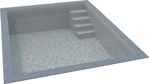 KWAD Styropor Pool Easy mit gerader Treppe rechts 7 x 3,5 x 1,5 m grau
