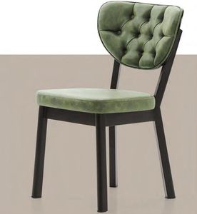 Wohnzimmerstuh Esszimmerstuhl Chesterfield Stuhl Polsterstuhl Grün Holz