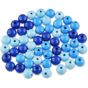 56 Holzperlen 10mm Mix schweißfest speichelfest Holz Perlen blau