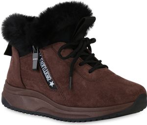 VAN HILL Damen Warm Gefütterte Sneaker Low Bequeme Kunstfell Zipper Schuhe 841397, Farbe: Braun, Größe: 39 VAN HILL Damen Warm Gefütterte Sneaker Low Bequeme Kunstfell Zipper Schuhe 841397, Farbe: Braun, Größe: 39