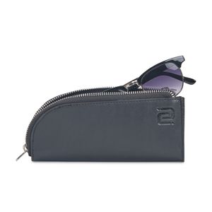 NEGOTIA Alpha Glasses Case Leather - puzdro na slnečné okuliare na zips - Puzdro na 2 okuliare - Puzdro na okuliare - Obal na okuliare čierny