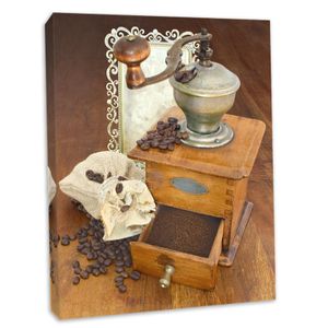 Kaffee Espresso Küchenbild Leinwandbild, Bildgröße:60 x 50 cm