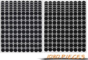 Klettpunkte Selbstklebend Schwarz 10 mm, 1080 Stück Klettband Punkte Selbstklebend, 540 Paar Klettverschluss Selbstklebend Rund Klein Self Adhesive Dots, Klettband Selbstklebend Rund 1 cm
