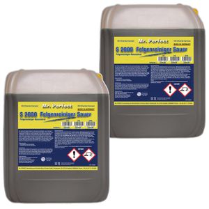Mr. Perfect® S 2000 Felgenreiniger, 2 x 10L - säurehaltiges Konzentrat mit hoher Schmutzlösekraft entfernt Flugrost und hartnäckigsten Bremsstaub