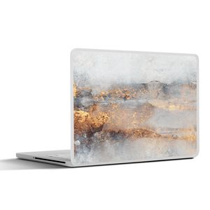 MuchoWow® Laptop Aufkleber Sticker Cover Nebel - Gold - Abstrakt 36.5x27.5 cm - Laptop-Sticker
