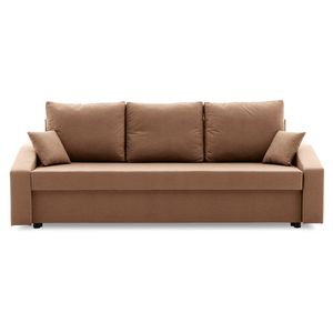 Couch HEWLET PLUS mit Schlaffunktion - Schlafcouch mit Bettkasten MIKRO 48 CAPPUCCINO