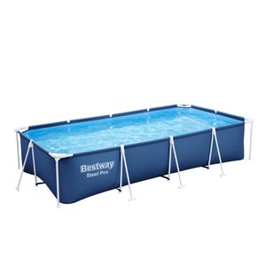 Bestway® Steel Pro™ Frame Pool ohne Pumpe 400 x 211 x 81 cm , dunkelblau, eckig