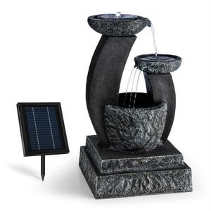 Blumfeldt Fantaghiro solárna fontána s vodotryskom, 3 úrovne, panel 3 W, čierna