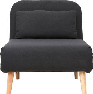 Miliboo - Skandinavischer Schlafsessel Stoff Dunkelgrau AMIKO