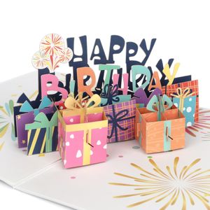 CraftWerk 3D Pop-Up Karte Happy Birthday - Gutscheinkarte zum Geburtstag mit Umschlag - Lustige Geburtstagskarte mit Überraschungseffekt