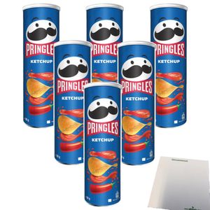 Pringles Ketchup Flavour 6er Pack (6x185g Packung) + usy Block