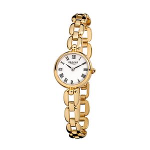 Regent Stahl Damen Uhr F-803 Quarzuhr Armband gold D2URF803