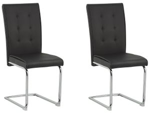 BELIANI Sada 2 konzolových židlí černých pro jídelnu v moderním stylu konferenční místnosti