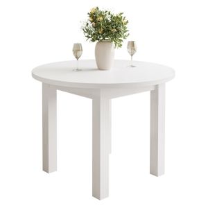 OLEA runder Esstisch, Weiß / Weiß - ø100 cm, ohne Stühle
