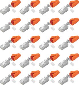 20x ARLI RJ45 Netzwerkstecker mit Zugentlastung, Einführhilfe und Tülle für Verlegekabel Cat7
