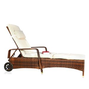 Mucola ležadlo na slnenie ratanové záhradné ležadlo ratanový nábytok ležadlo na terasu balkón ležadlo do sauny ležadlo do vane relaxačné ležadlo plážové ležadlo - hnedé