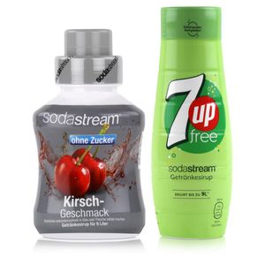 SodaStream Sirup Kirsche ohne Zucker 375ml & Sirup 7UP free 440ml