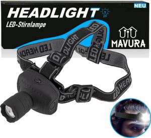 HEADLIGHT Kopflampe Stirnlampe LED Kopfleuchte Zoom Batterie Sport Joggen Lampe 5W