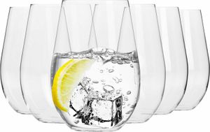 KROSNO Harmony Rotweingläser ohne Stiel, 6er-Set, 580 ml