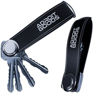 AdroitGoods Pouzdro na klíče - Organizér na klíče - Přívěsek na klíče Multitool Keychain - pouzdro na klíče 2 až 7 klíčů - kůže - černá barva