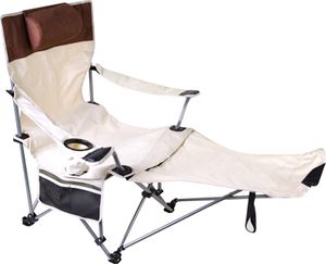 Aga Klappbarer Angelstuhl mit Fußstütze DS717 Beige
