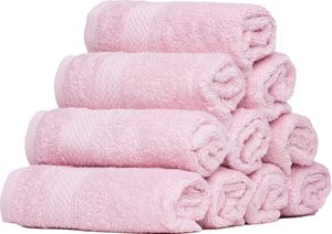 Brielle Handtuch-Set aus 100% Baumwolle, 10er Set Gästehandtücher, 30x50 cm, Baumwolle Sehr saugfähige Gästetücher für das Badezimmer, Rosa Farbe