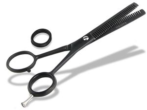Effilierschere Haarschere 2-Seitig verzahnt 6 Zoll Schwarz Friseurschere zum ausdünnen