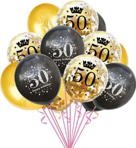 Oblique Unique Konfetti Luftballon Set Zahl 50 Geburtstag Happy Birthday 15 Ballons