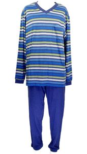 Seidensticker Herren langer Schlafanzug Pyjama Lang - 137685, Größe Herren:56, Farbe:blau