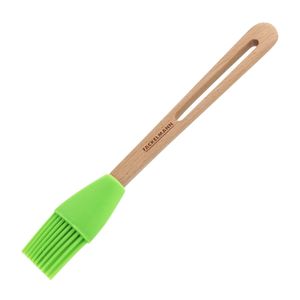 Fackelmann Backpinsel FAIR, Grillpinsel aus Buche, Küchenhelfer zum Backen (Farbe: Braun/Grün), Menge: 1 Stück