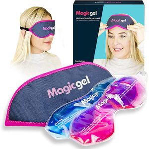 Magic Gel - Augenmaske zum Kühlen oder Erhitzen - Kühlende Augenmaske mit Kühlpads - Migräne Maske auch als Schlafmaske geeignet