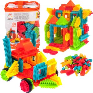 MalPlay Bausteine Waffelblöcke | 90 Teile | Lernspielzeug | Bauklötze Spielzeug Hochbau | Kreativität Geschenk für Kinder ab 18 Monaten | Jungen und Mädchen