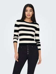 Jacqueline de Yong JDYPLUM L/S O-NECK STRIPE PULL. KNT NOOS : black : S LieferantenFarbe: black Größe: S