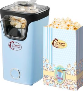 Bestron Popcornmaker, Turbo-Popcorn in unter 2 Minuten, Popcornmaschine mit Heißlufttechnologie, inkl. 10x Popcorntüten & integrierten Messbecher, Sweet Dreams Kollektion, Farbe: Blau Bestron Popcornmaker, Turbo-Popcorn in unter 2 Minuten, Popcornmaschine mit Heißlufttechnologie, inkl. 10x Popcorntüten & integrierten Messbecher, Sweet Dreams Kollektion, Farbe: Blau