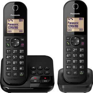 Panasonic DECT KX-TGC422, Anrufbeantworter, Strahlungsarm, Farbe: Schwarz